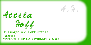 attila hoff business card